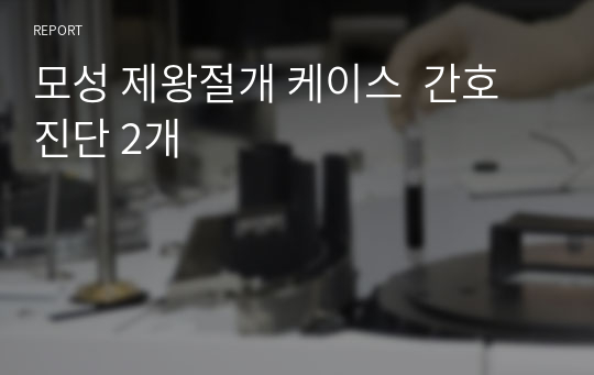 모성 제왕절개 케이스  간호진단 2개